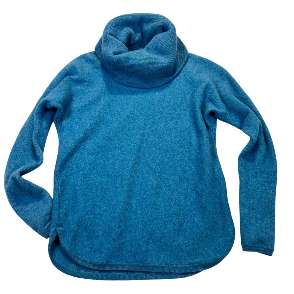 Max Studio Sweater Women Medium Blue 100% Cashmere‎ Cowl Neck Soft Quiet Luxury